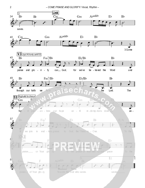 Come Praise And Glorify Rhythm/Vocal (Sovereign Grace)