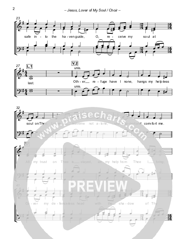 Jesus Lover Of My Soul Choir Sheet (Paul Campbell)