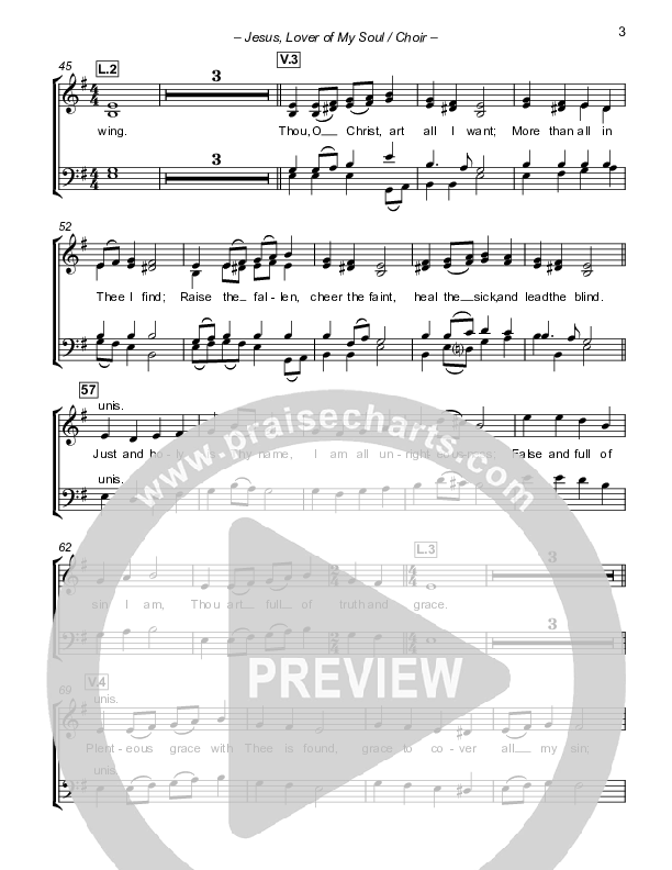 Jesus Lover Of My Soul Choir Sheet (Paul Campbell)