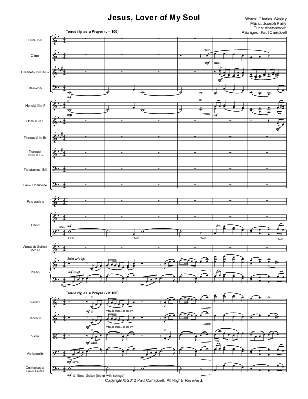 Jesus Lover Of My Soul Conductor's Score (Paul Campbell)