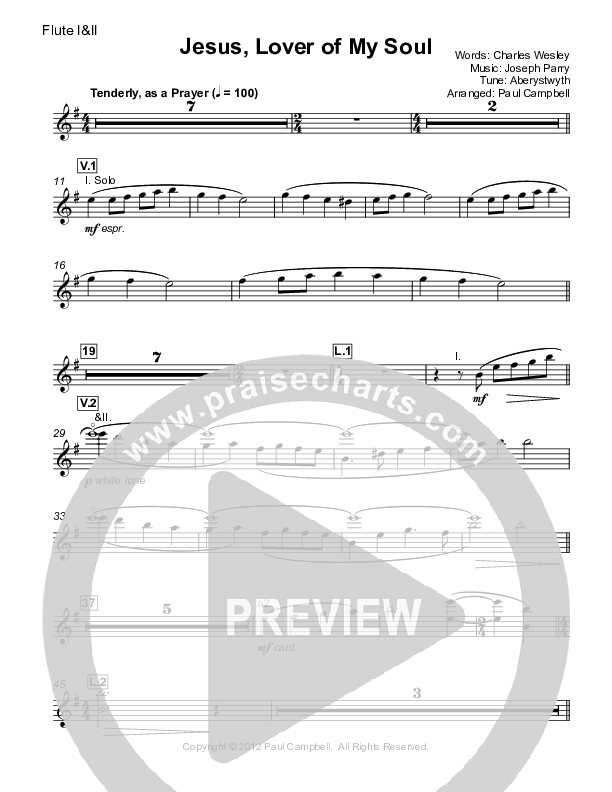 Jesus Lover Of My Soul Flute 1/2 (Paul Campbell)