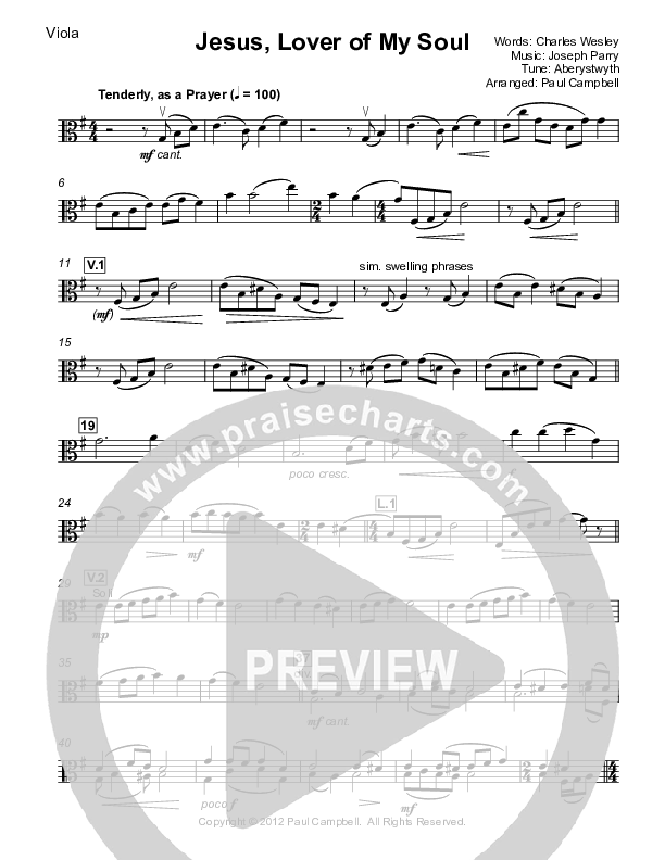 Jesus Lover Of My Soul Viola (Paul Campbell)