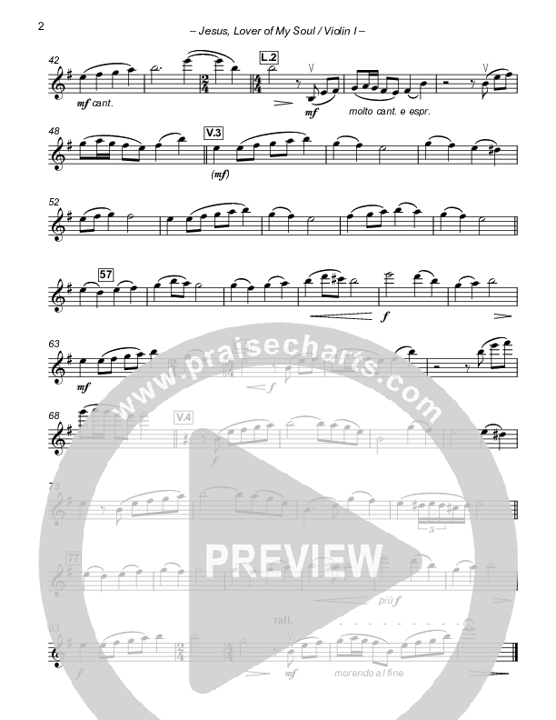 Jesus Lover Of My Soul Violin 1 (Paul Campbell)