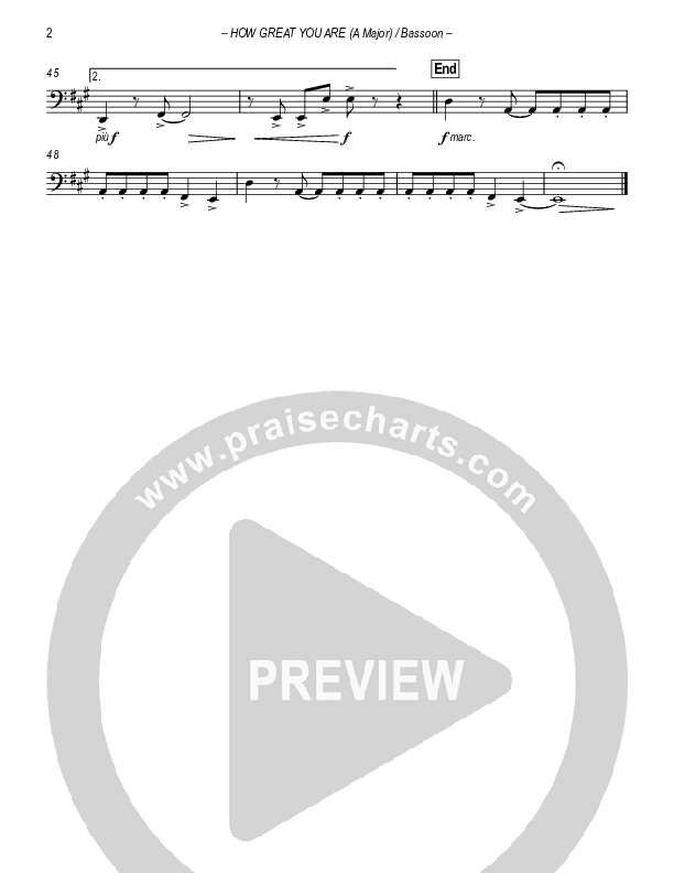 How Great You Are Bassoon (Sovereign Grace)