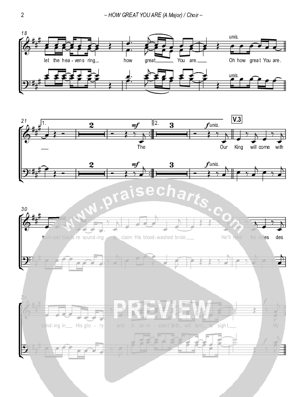 How Great You Are Choir Sheet (Sovereign Grace)