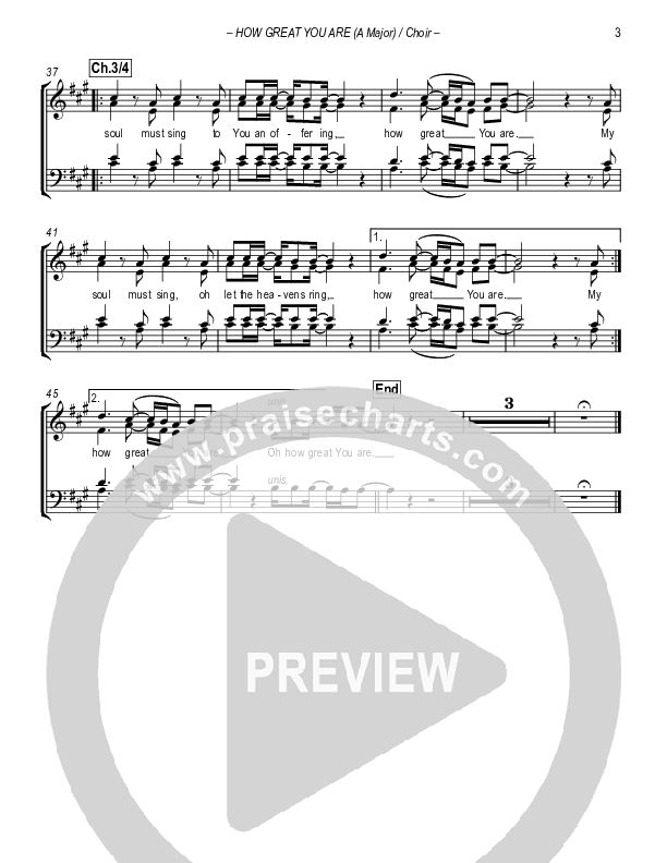 How Great You Are Choir Sheet (Sovereign Grace)