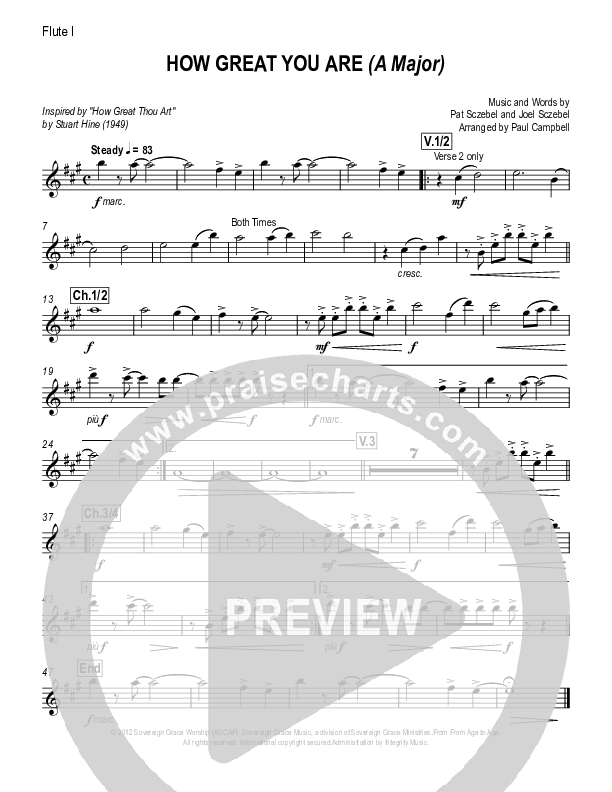 How Great You Are Flute 1/2 (Sovereign Grace)