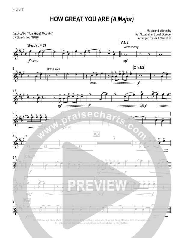 How Great You Are Flute 1/2 (Sovereign Grace)