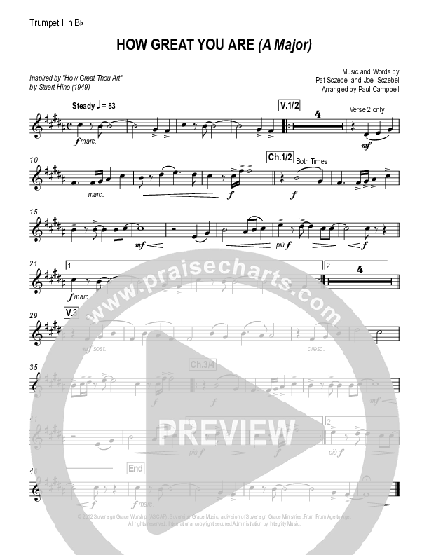 How Great You Are Trumpet 1 (Sovereign Grace)