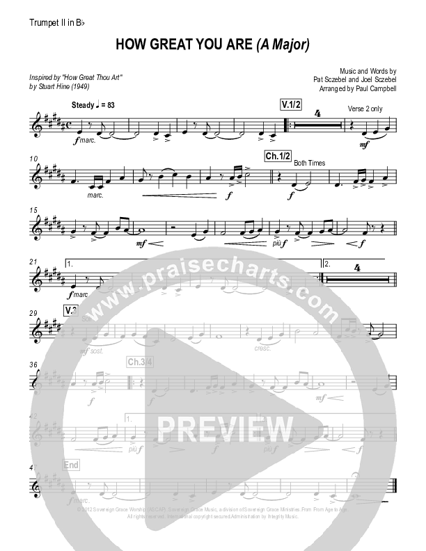 How Great You Are Trumpet 2 (Sovereign Grace)