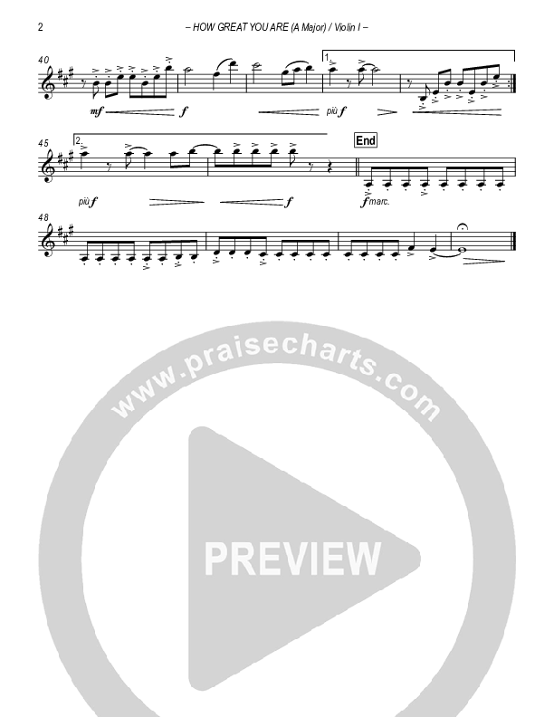 How Great You Are Violin 1 (Sovereign Grace)