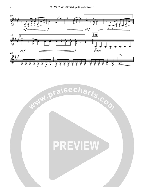 How Great You Are Violin 2 (Sovereign Grace)