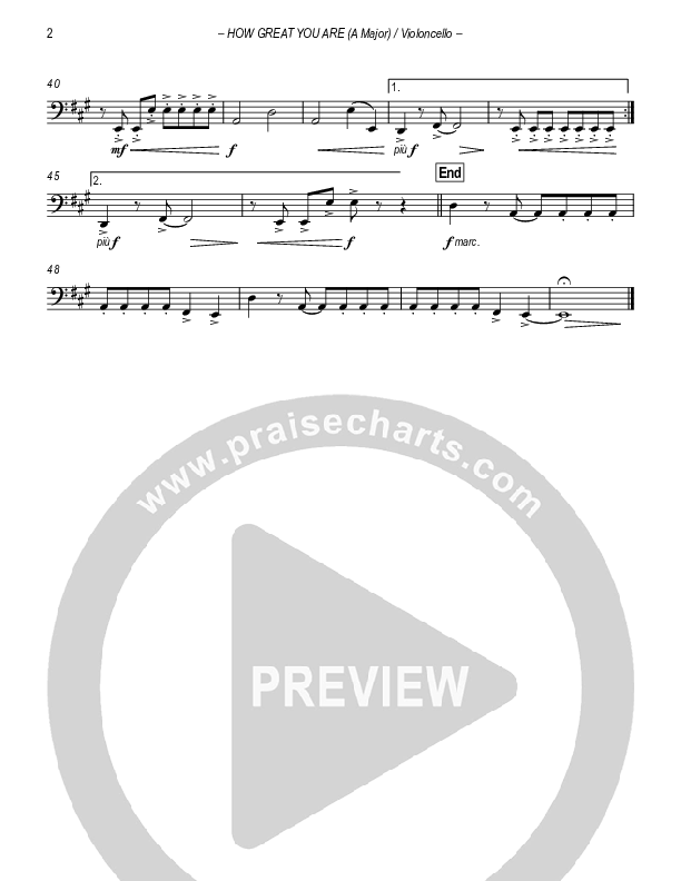 How Great You Are Violincello (Sovereign Grace)