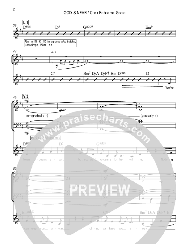 God Is Near Choir Sheet (SATB) (Rend Collective)