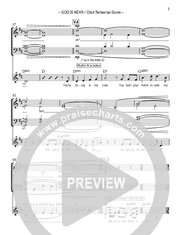 God Is Near Choir Sheet (SATB) (Rend Collective)