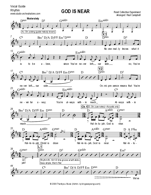 God Is Near Rhythm/Vocal (Rend Collective)