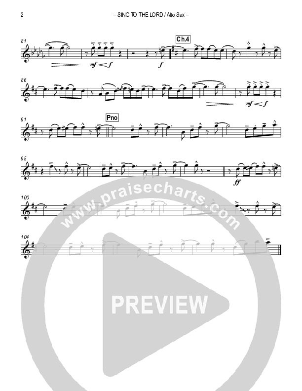 Sing To The Lord Alto Sax (Lou Fellingham)