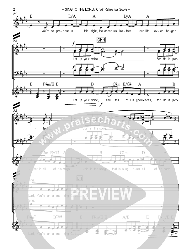 Sing To The Lord Choir Score (Lou Fellingham)