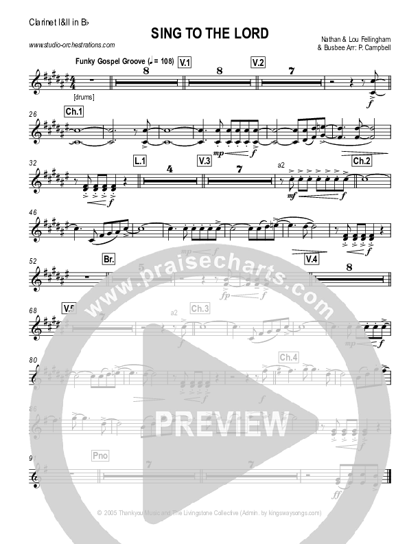 Sing To The Lord Clarinet 1/2 (Lou Fellingham)