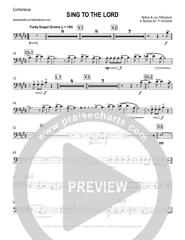Sing To The Lord Contrabass (Lou Fellingham)