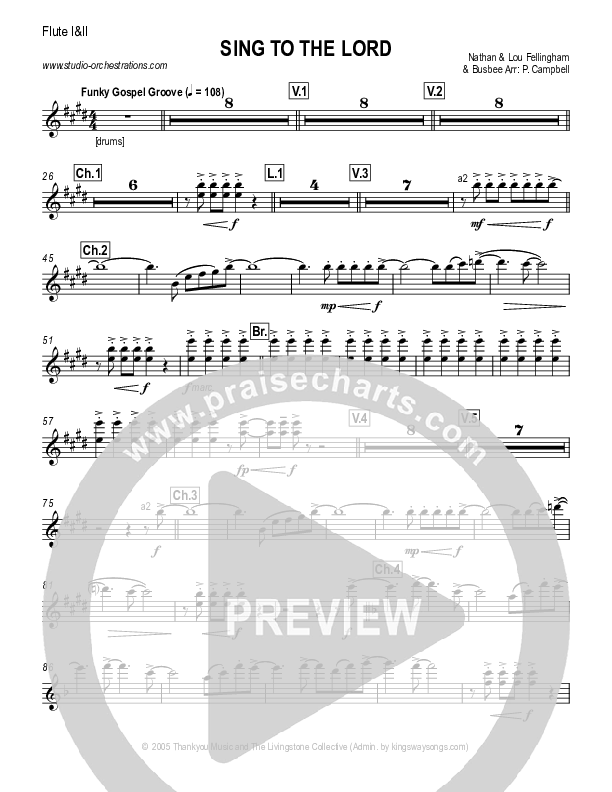 Sing To The Lord Flute 1/2 (Lou Fellingham)