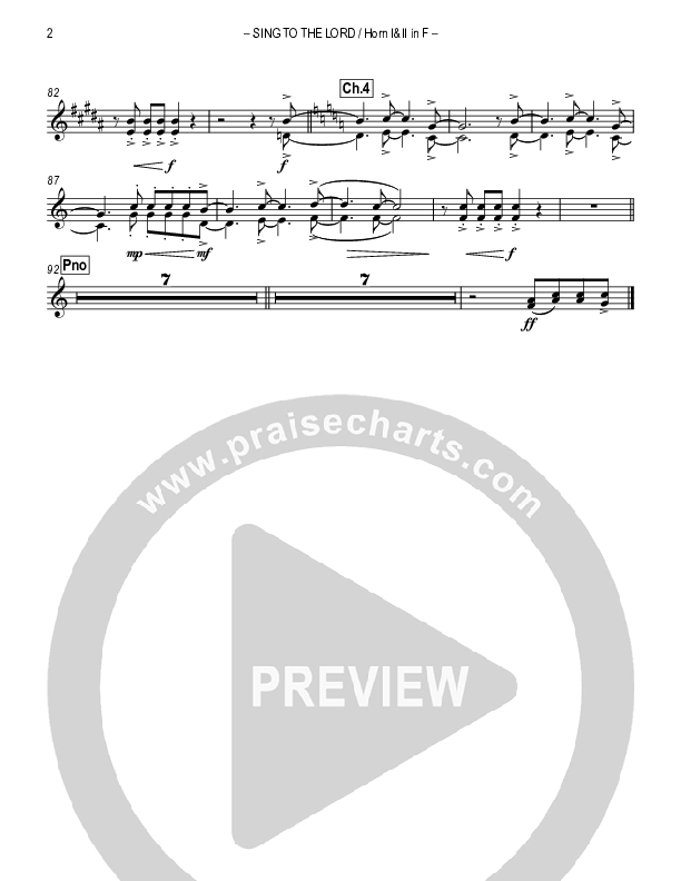 Sing To The Lord French Horn 1/2 (Lou Fellingham)