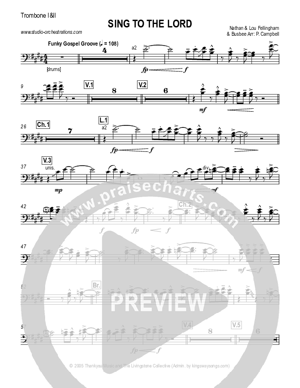 Sing To The Lord Trombone 1/2 (Lou Fellingham)