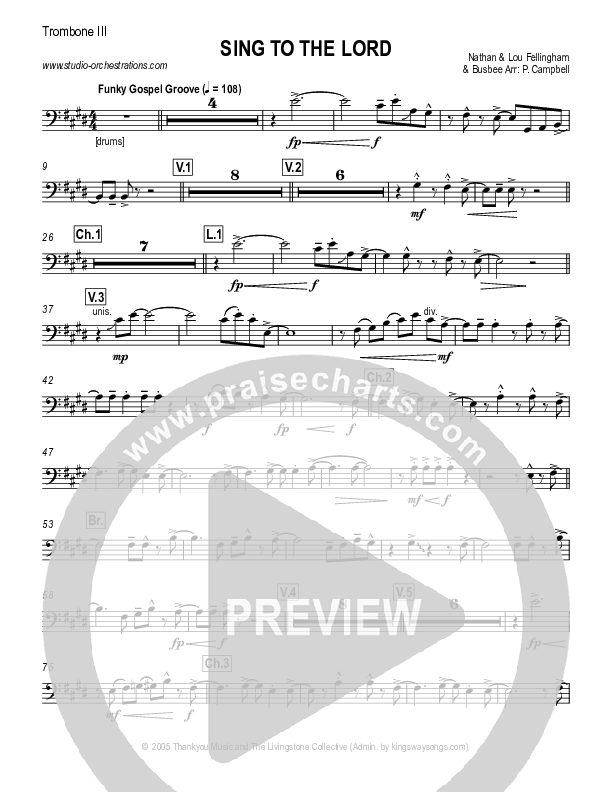 Sing To The Lord Trombone 3 (Lou Fellingham)