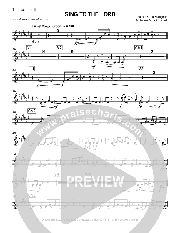 Sing To The Lord Trumpet 3 (Lou Fellingham)