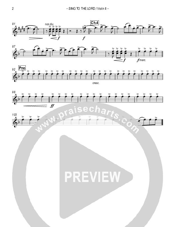 Sing To The Lord Violin 2 (Lou Fellingham)