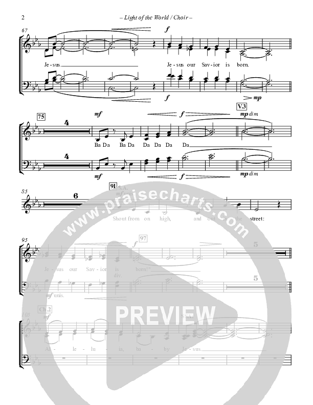 Light Of The World Choir Vocals (SATB) (Point Of Grace)