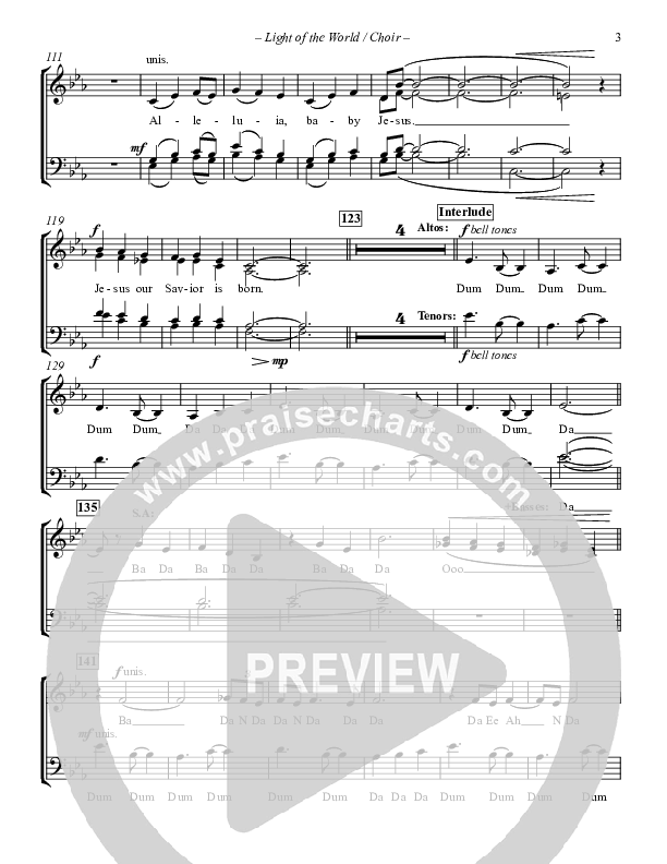 Light Of The World Choir Vocals (SATB) (Point Of Grace)