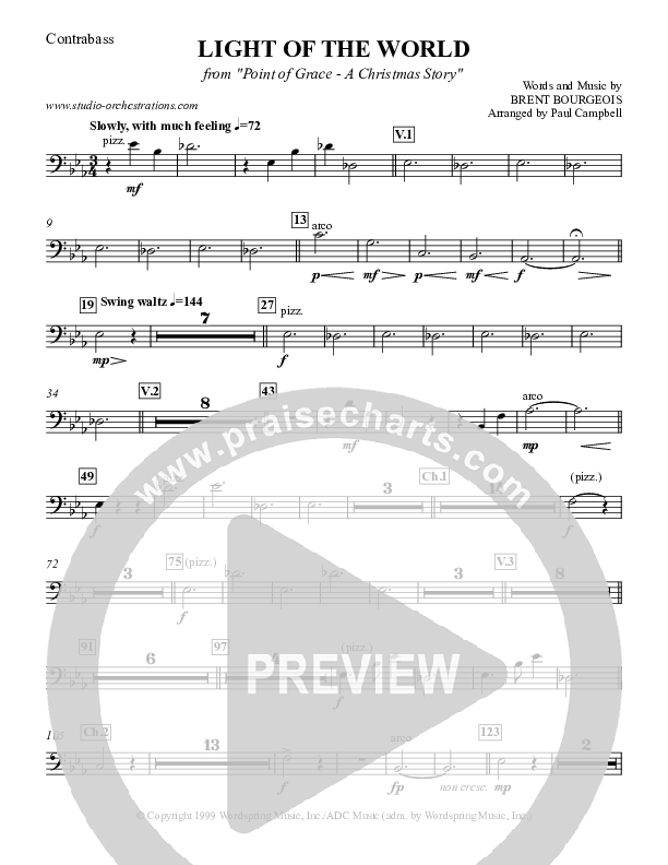 Light Of The World Contrabass (Point Of Grace)