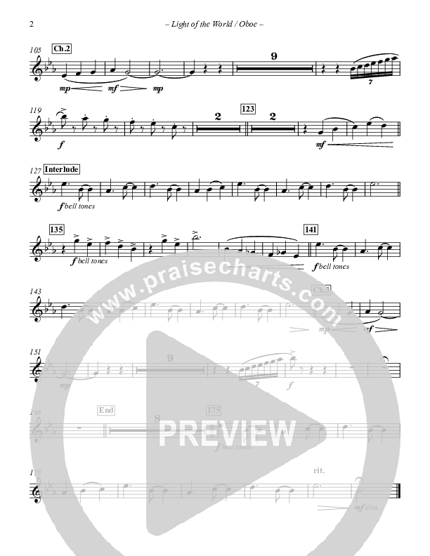 Light Of The World Oboe Sheet Music PDF (Point Of Grace) PraiseCharts