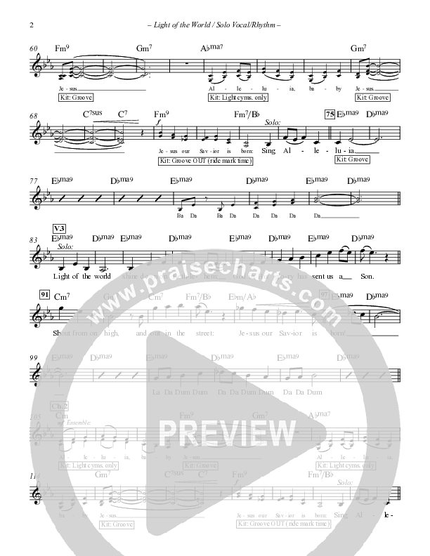 Light Of The World Rhythm/Vocal (Point Of Grace)