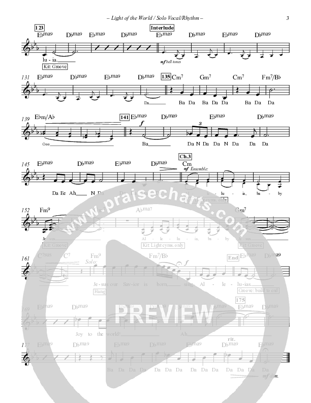 Light Of The World Rhythm/Vocal (Point Of Grace)