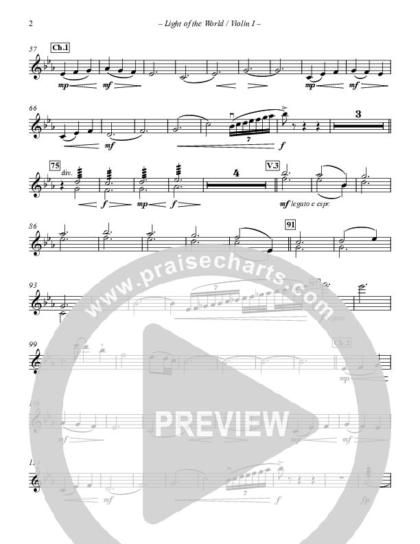 Light Of The World Violin 1 (Point Of Grace)