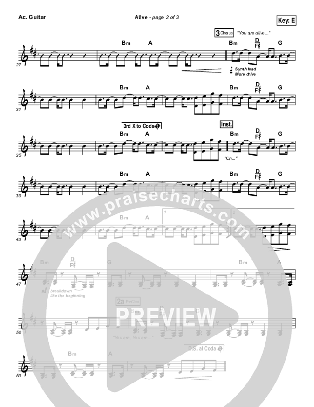 Alive Acoustic Guitar (Hillsong Young & Free)