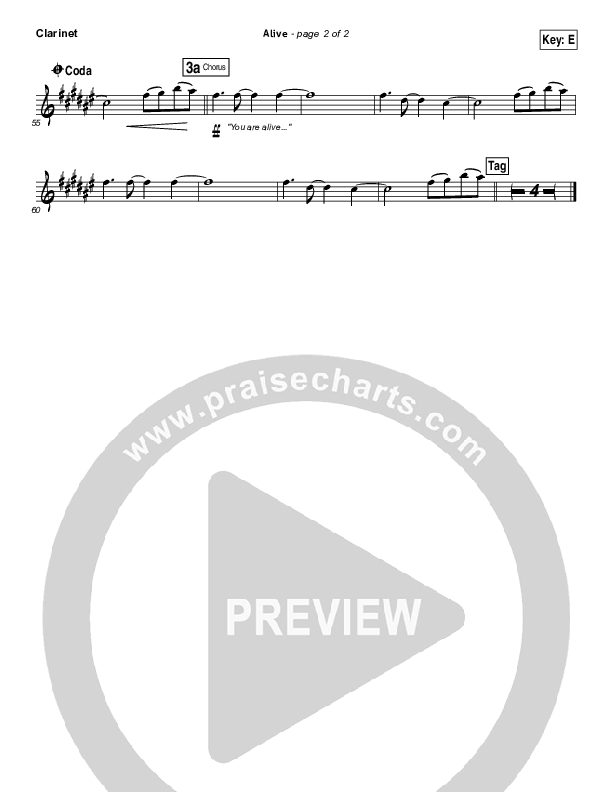 Alive Clarinet (Hillsong Young & Free)