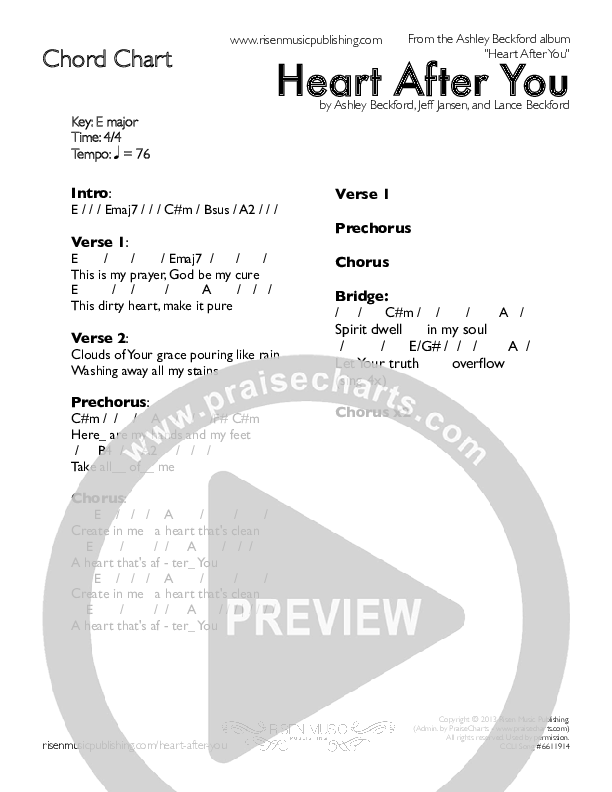 Heart After You Chords & Lyrics (Ashley Beckford)