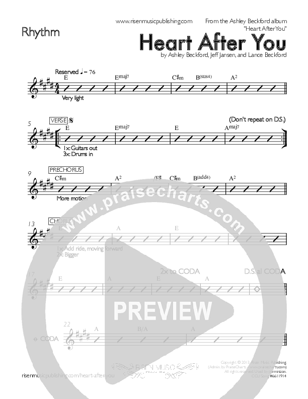 Heart After You Rhythm Chart (Ashley Beckford)