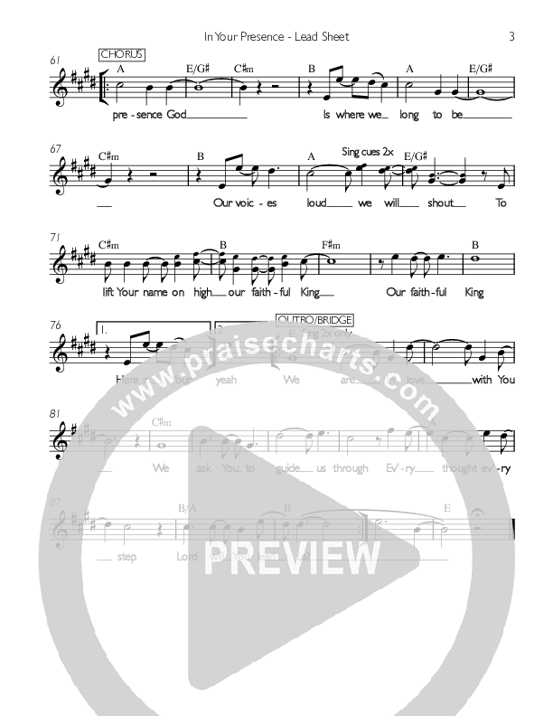 In Your Presence Lead Sheet (Campaign)