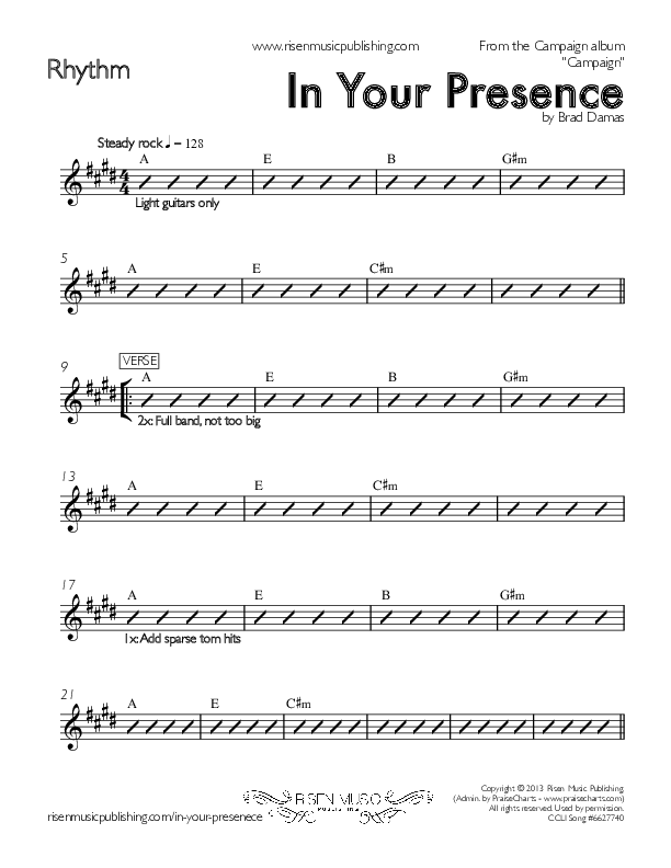 In Your Presence Rhythm Chart (Campaign)