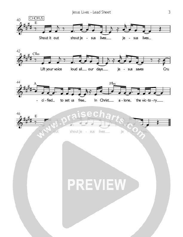 Jesus Lives Lead Sheet (Ashley Beckford)