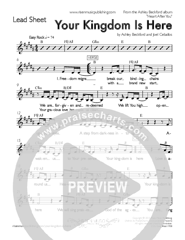 Your Kingdom Is Here Lead Sheet (Ashley Beckford)