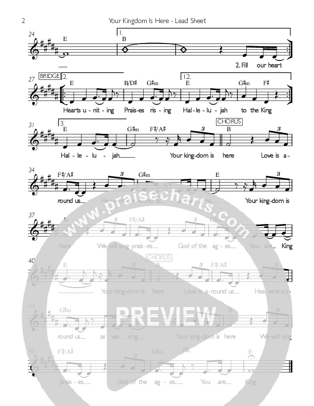 Your Kingdom Is Here Lead Sheet (Ashley Beckford)