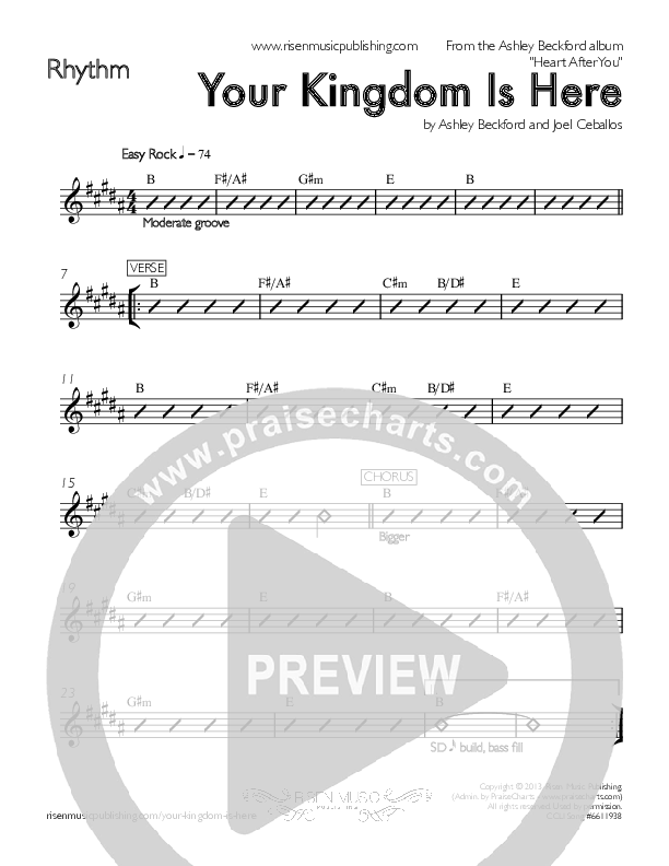 Your Kingdom Is Here Rhythm Chart (Ashley Beckford)
