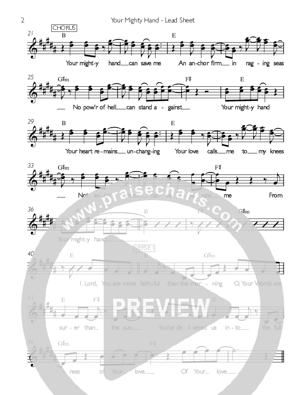 Your Mighty Hand Lead Sheet (Saint Lewis)