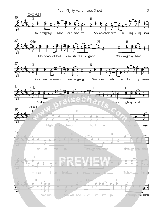 Your Mighty Hand Lead Sheet (Saint Lewis)