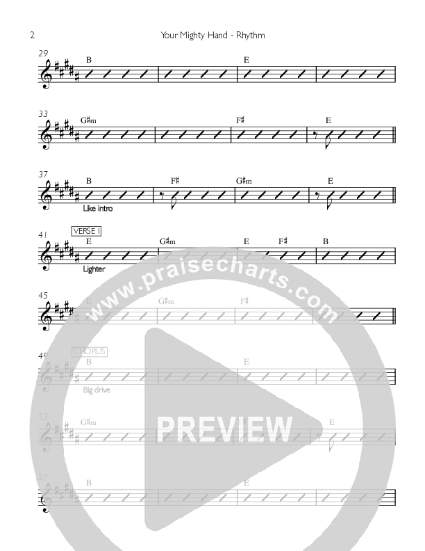 Your Mighty Hand Rhythm Chart (Saint Lewis)